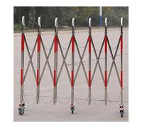 HGJHJJHK Barriera stradale estensibile, recinzione di sicurezza pieghevole con ruote, cancello di sicurezza portatile per eventi, scuole, lavori stradali (colore: rosso+argento, dimensioni: 1,1 x 6 m)