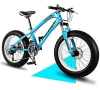 HGJHJJHK Bike di montagna per pneumatici grassi maschili e femminili, in bicicletta MTB per la spiaggia di sospensione completa per adulti, 20/26/26 pollici, 21-30 velocità, freni a disco, blu, 26