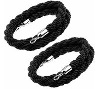 HGJHJJHK Black VIP Stanchion Corda lunga 0,5/0,6/0,9/1/1,2/1,5/2/2,5/3 m, corde di controllo della folla portatili con gancio argento/oro, per una partizione di coda interna e