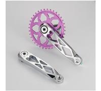 HGJHJJHK CANSET Bicycle FODING Set 170MM MTB MTB in Lega in Lega di Biciclette per Biciclette Set 36T Bike Road Hollow Integrated Bicycle Crank, lucentezza Viola, 170 mm-36t