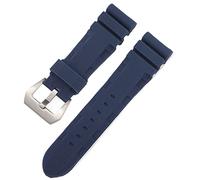 HGJHJJHK Cinghia di gomma per Panerai 441 111 Cinturino da uomo Accessori per orologi per bracciale silicone impermeabile 22mm 24mm (colore: pulsante arancione-silver, dimensione: 24mm)