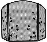 HGJHJJHK Decor in Camino, Schermo del Camino Arco, a 3 Pannelli Schermata del Camino Metallo Telaio Mesh Cover Gate focolare Pieghevole, Nessuna assemblaggio (Colore: Piccolo Regalo Rosso