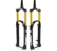 HGJHJJHK Forcella MTB 27,5 29 Pollici MTB Sospension Fork Travel 170mm 1-1/2 Foregne per Mountain Bike a Tubo affusolato Manuale Freno a Disco di Blocco, Nero, 27,5