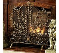 HGJHJJHK Fuoco Vintage per Camino a Fuoco Aperto bruciatori in Legno, Recinzione a Maglie a Schermo a Sicurezza per Bambini con Foglie, Protezione del riscaldatore del Tronco di Gas, Piccolo Regalo