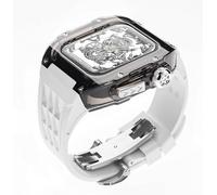 HGJHJJHK Guarda 8 Ultra 49mm Glacier Glacier Case di orologio trasparente+Kit Mod Cingcio di orologio in gomma ， per serie 8 7 6 5 4 SE 45mm 44mm Kit di modifica