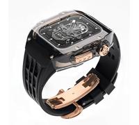 HGJHJJHK Guarda 8 Ultra 49mm Glacier Glacier Case di orologio trasparente+Kit Mod Cingcio di orologio in gomma ， per serie 8 7 6 5 4 SE 45mm 44mm Kit di modifica
