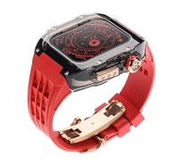 HGJHJJHK Guarda 8 Ultra 49mm Glacier Glacier Case di orologio trasparente+Kit Mod Cingcio di orologio in gomma ， per serie 8 7 6 5 4 SE 45mm 44mm Kit di modifica