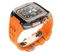 HGJHJJHK Guarda 8 Ultra 49mm Glacier Glacier Case di orologio trasparente+Kit Mod Cingcio di orologio in gomma ， per serie 8 7 6 5 4 SE 45mm 44mm Kit di modifica