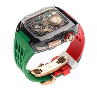 HGJHJJHK Guarda 8 Ultra 49mm Glacier Glacier Case di orologio trasparente+Kit Mod Cingcio di orologio in gomma ， per serie 8 7 6 5 4 SE 45mm 44mm Kit di modifica