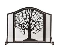 HGJHJJHK Guardia da Schermo del Camino, Telaio in Ferro battuto Solido Nero con Porta, Maglia di Metallo Indipendente, per Decorazioni per la Camera da Letto del Soggiorno Piccolo Regalo