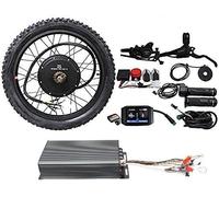 HGJHJJHK Kit di conversione EBike 48V 3300W 60V 4200W 72V 5000W Ruota a Motore Senza spazzole Posteriore da 24 "con Display a Colori 100A e 750C +Freno a Disco Idraulico D 700 +Allarme