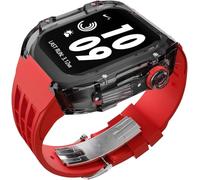 HGJHJJHK Kit di modifica della custodia del ghiacciaio trasparente di lusso , per banda ultra 8 7 6 5 4 SE 44mm 45mm 49 mm cinghia di orologio in gomma Sostituire