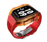 HGJHJJHK Kit di modifica dell'orologio trasparente di lusso ， per banda 45 mm 44 mm Case di orologio+cinghia di orologio ， per iWatch 8/7/6/5/4/SE Serie Mod Accessori