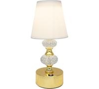 HGJHJJHK Lampada da Comodino in Cristallo a cordone da 3 W 3000K-6000K TOUP Dimmeble LED LAMPAGNO da LED 2000 mAh Battere USB Lampada Nightstd Ricaricabile con Paralume in Tessuto Bianco
