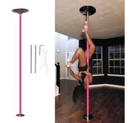 HGJHJJHK Palo di Danza in Silicone Rosa Portatile per casa, 2,3-3 m palo da Ballo di Stripper Rotante con Biella di prolunga, Barra di Allenamento Rotante e statica a Rotazione e statica a 360 °