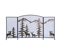 HGJHJJHK Pannello Schermo Camino Schermo Camino casa Artigianato Vecchio Camino Tri-Fold Schermo Divisione con schermata a Prova di Camino a Prova di Camino Decorazione Pastorale Scintilla Protegge c
