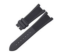 HGJHJJHK Per PP Patek Philippe Silicone Watch Belt 5711 5712G Nautilus Watch Cint Interface Special 25mm*13mm Canda di guardia (Colore: Black-Silver-B, dimensione: 25-13mm)