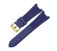HGJHJJHK Per PP Patek Philippe Silicone Watch Belt 5711 5712G Nautilus Watch Cint Interface Special 25mm*13mm Canda di guardia (Colore: Black-Silver-B, dimensione: 25-13mm)