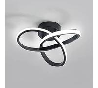 HGJHJJHK Plafoniera Moderna a LED per corridoio, dimmerabile 3000 K / 4500 K / 6500 K, Diametro 25 cm, per Soggiorno, Camera da Letto, corridoio, Cucina, Balcone ( Nero)