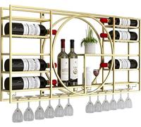 HGJHJJHK Portabottiglie montata a parete, porta eolica industriale in ferro battuto, portabiading per la decorazione del mobile da vino Restaut, d, 100x11x52cm