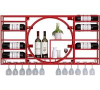 HGJHJJHK Portabottiglie montata a parete, porta eolica industriale in ferro battuto, portabiading per decorazioni per mobili da vino Restaut, F, 90x11x42cm