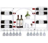HGJHJJHK Portabottiglie montata a parete, porta eolica industriale in ferro battuto, portafoglio di decorazioni per mobili per vino Restaut in casa, C, 90x11x42cm