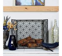 HGJHJJHK Scherma del Camino Metal, Semplice Cerchio Piatto Frame 3 Pannelli Schermata Camino, Pieghevole Camino Mesh Fence Cornice in Ferro battuto Solido Piccolo Regalo
