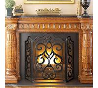 HGJHJJHK Scherma di Camino Decorativo, Pieghevole Guardia Indipendente 3 Pannello, Mesh collocare la Protezione per Le Legno e Il Carbone, stufe, Griglie Piccoli Regalo