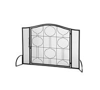 HGJHJJHK Schermata Camino Schermo Camino a Porta Singola Mesh Nero con Motivo Geometrico Grill Soggiorno Copertina per la Protezione per Piccolo Regalo