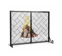 HGJHJJHK Schermata del Camino a 2 Pannelli Schermo del Camino, Copertura per Protezione Scintilla a Doppia Porta a Sicurezza (Colore: 01) (2) Piccolo Regalo