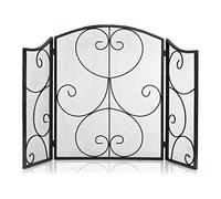 HGJHJJHK Schermata del Camino a 3 Pannelli Schermo di Dufireplace Pesante con Strisce Decorative a Forma di Rotolo Safefire Place Fence Spark Guard COPERCHI