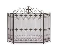 HGJHJJHK Schermata del Camino della Fattoria Nera, Schermo del Fuoco del Camino a Legna con Maglia in Metallo Trasparente, Copertina di Privacy Pieghevole a 3 Pannelli.