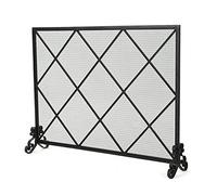 HGJHJJHK Schermata del Camino in Ferro battuto a Schermo Grande Schermo Camino schermata in Ferro Arte Camino sceneggiatura schermata antincendio e Schermo del Camino antiscatico, 39 "WX 30.3" HX