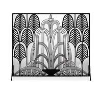 HGJHJJHK Schermata del Camino Schermata Scherma di Fuoco/Schermata/Guardia della Scintilla per Camino 81 "HX 92" W Coperchio di CARCHIO (Colore: Noir) (Noir) Piccolo Regalo