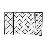 HGJHJJHK Schermata per Camino a Camino Pieghevole schermi Camino - Schermata per Camino in Ferro battuto a 3 Pannelli schermi Privacy per Esterni per Esterno