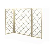 HGJHJJHK Schermata per Camino a Camino Pieghevole schermi Camino - Schermata per Camino in Ferro battuto a 3 Pannelli schermi Privacy per Esterni per Esterno