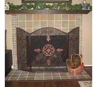 HGJHJJHK Schermati del Camino, Schermo del Camino a Guardia retrò, Schermo del Camino Pieghevole, 3 Pannelli di Copertura in Metallo schermi Surround Piccolo Regalo