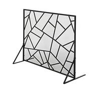 HGJHJJHK Schermati per Camino per Camino a Gas, Fuoco Esterno Interno per Fossa di Fuoco e fuochi Aperti, Pannello Singolo in Ferro battuto Piatto con Supporto, Piccolo Regalo Nero