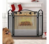 HGJHJJHK Schermo del Camino, a Prova Libera da pentola Recinzione per Il Camino, Protezione da Schermo del Camino a 3 Pannelli, per sparo in Legno e Carbone, stufe, Griglie Piccoli Regalo