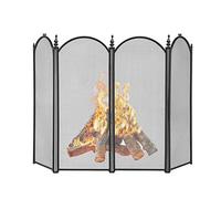 HGJHJJHK Schermo del Camino Nero, Fence a Pannello per Bambini per Bambini per bruciatori Aperti e Legno, Coperchio in Rete Metallica Larga 120 cm, Piccolo Schermo Grande Regalo