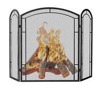 HGJHJJHK Schermo del Camino Nero, Protezioni a Pannelli 3/4 per caminetti a Legna a Legna per Gas per Incendio, Fender antincendio Aperto Esterno per Esterno per la cassaforte per Animali