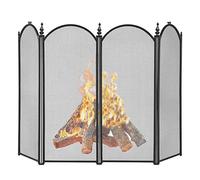 HGJHJJHK Schermo del Camino Nero, Protezioni a Pannelli 3/4 per caminetti a Legna a Legna per Gas per Incendio, Fender antincendio Aperto Esterno per Esterno per la cassaforte per Animali