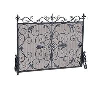 HGJHJJHK Schermo del Camino Schema scolpito in Ferro battuto Centro Scamera Anteriore Schermata con Rete a Prova di Fuoco Fence Soggio