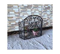 HGJHJJHK Schermo del Camino Schermata per Camino Interno 3 Pannello Retro Metallo Decorativo Copertura a Maglie Camino Schermo Scherma