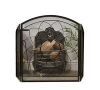 HGJHJJHK Schermo del Camino Schermo Camino retrò Nostalgic Arte Ferro Soggiorno Camino scenezione schermata tripulla scricciolo Pieghevole Intagliato Mesh Genes ghisa