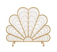 HGJHJJHK Schermo del Camino Singolo Pannello Piccolo, Fuoco d'oro per fanatico della Fossa per la Fiamma del Camino, tavola/parafango con Filo di Ferro, Piccolo Regalo di Pavone