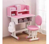 HGJHJJHK Scrivalo di studio in altezza regolabile con tavolo da redazione della sedia con aggancio 、 Desaggio multipla del cassetto di stoccaggio con sedia regolabile, rosa