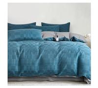 HGJHJJHK Set Copripiumino in Cotone - Lussuoso Copripiumino in Tinta Unita Morbida, Set di Biancheria da Letto Premium Feel in Filato Triplo 4 Pezzi (Colore : Navy, Dimensioni : 200x230cm-4pcs)