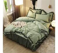 HGJHJJHK Set di Biancheria da Letto in Pizzo alla Moda, Gonna da Letto Dolce Principessa, Copripiumino Matrimoniale, Quattro Stagioni, Universale (Matrimoniale, King Size) (i King)