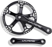 HGJHJJHK Set di manovella per Biciclette Pieghevole da 170 mm 130 bcd Bici a Cono Aderente 45/47/53/56/58t CANCIO CANCIO Bicyle Strada sullo SPEACE Set per 6/7/8/9/10 velocità, Black-170mm, 47T